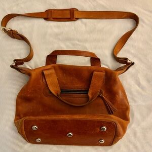 Puro Utz Pin Pin cognac leather purse